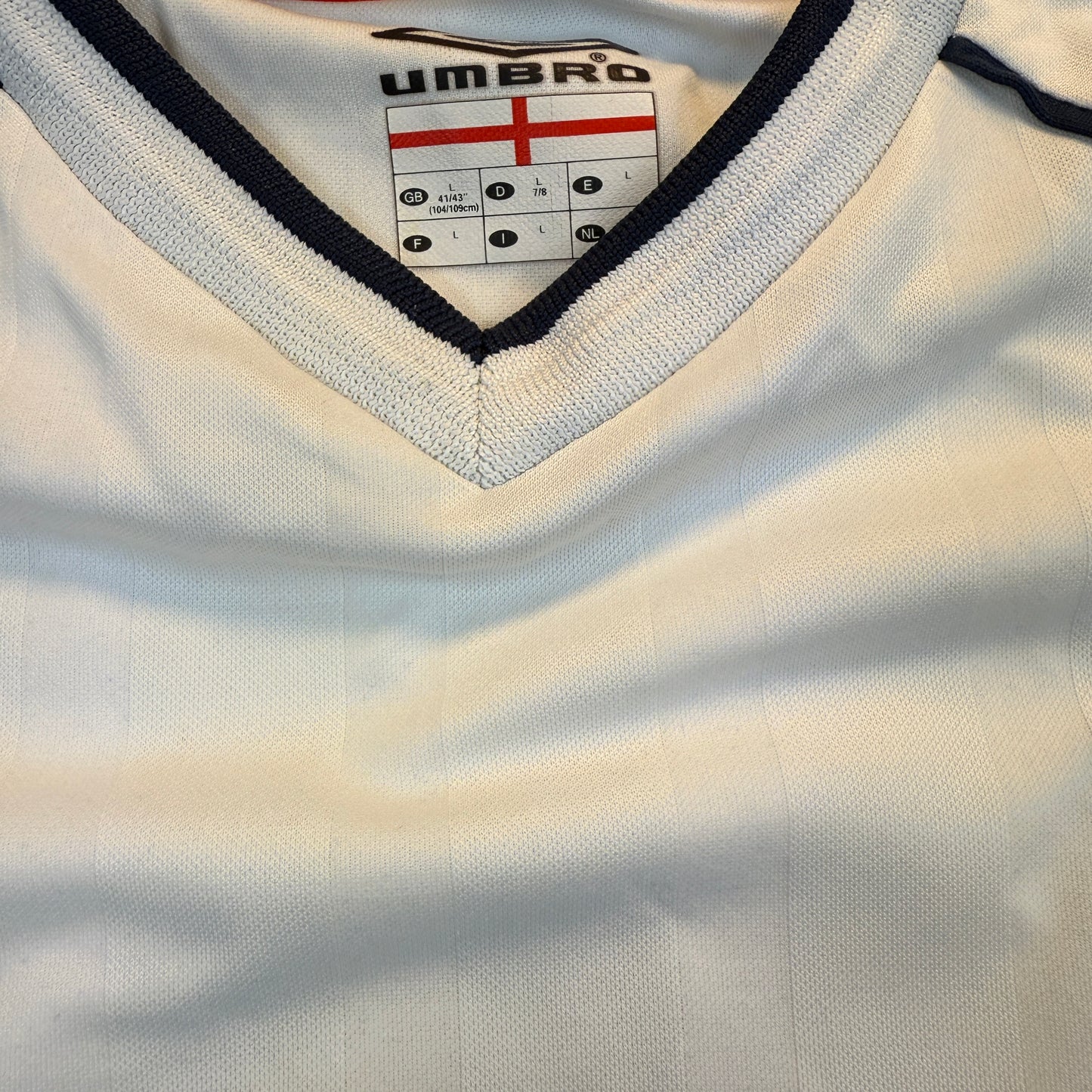 England Player Issue 2001 Long Sleeve Home Shirt- No 8 Print