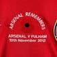 Arsenal Remembers Arsenal v Fulham 10th November 2012 poppy embroidery detail