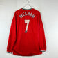 Manchester United 2000-2001-2002 L/S Home Shirt - Large - Beckham 7 Media 1 of 8
