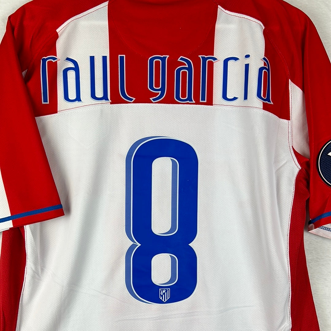 Atletico Madrid 2007/2008 Player Issue Home Shirt - Raul Garcia 8 - Champions League