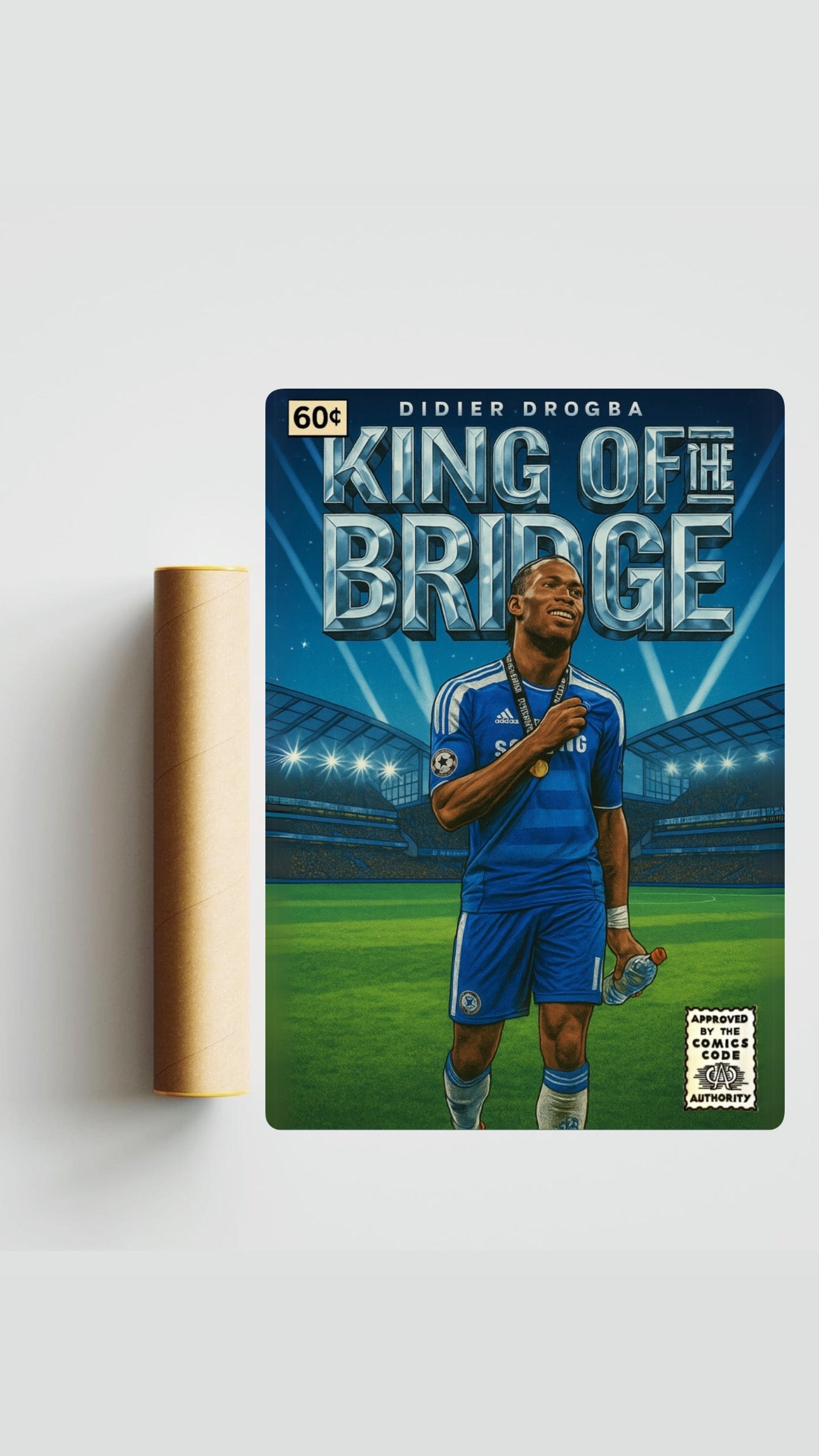 Didier Drogba Comic Book Style A3 Print