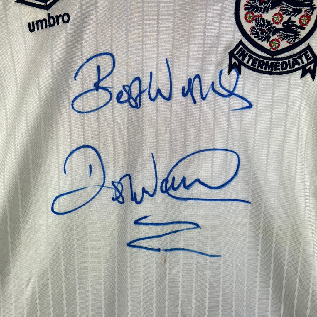 England Match Worn 1985 Home Shirt - Des Walker 5 - Signed