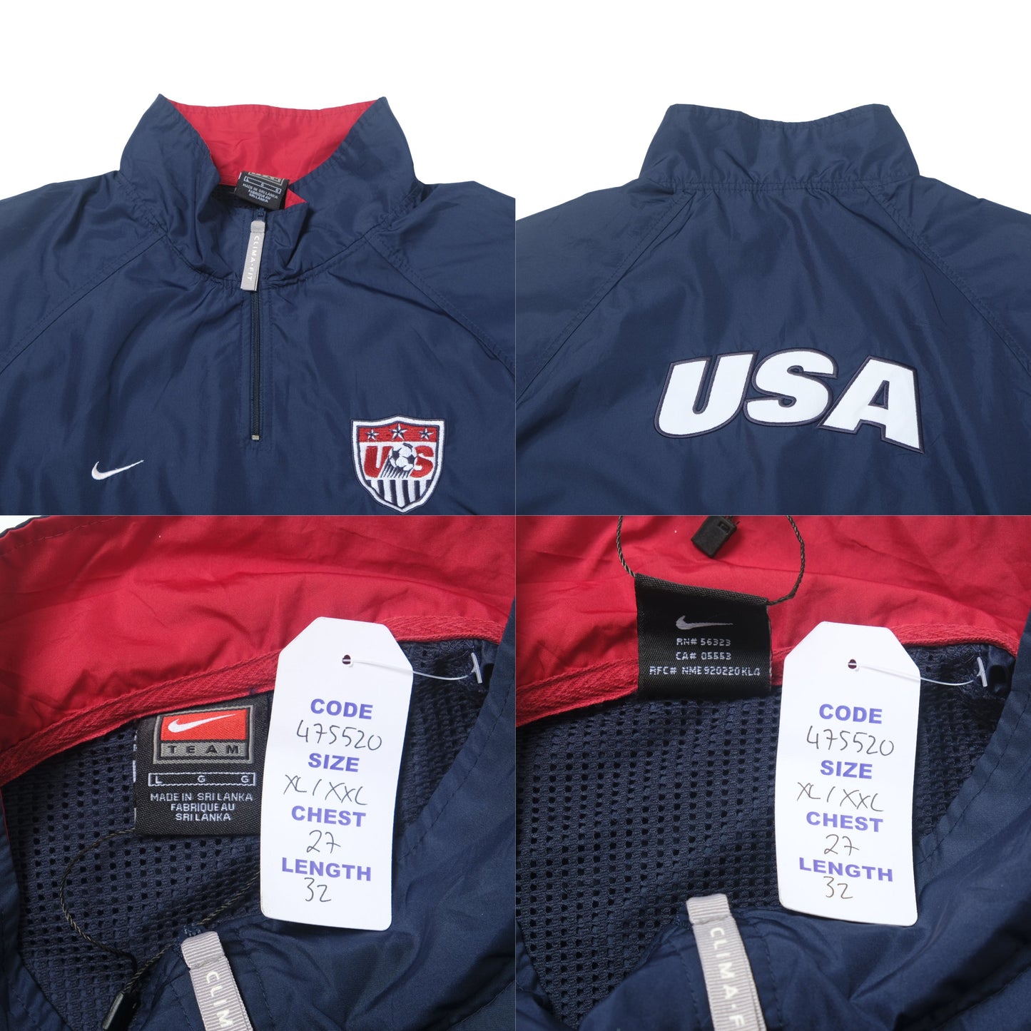 1990s USA Training Track Football Jacket Nike (XL)