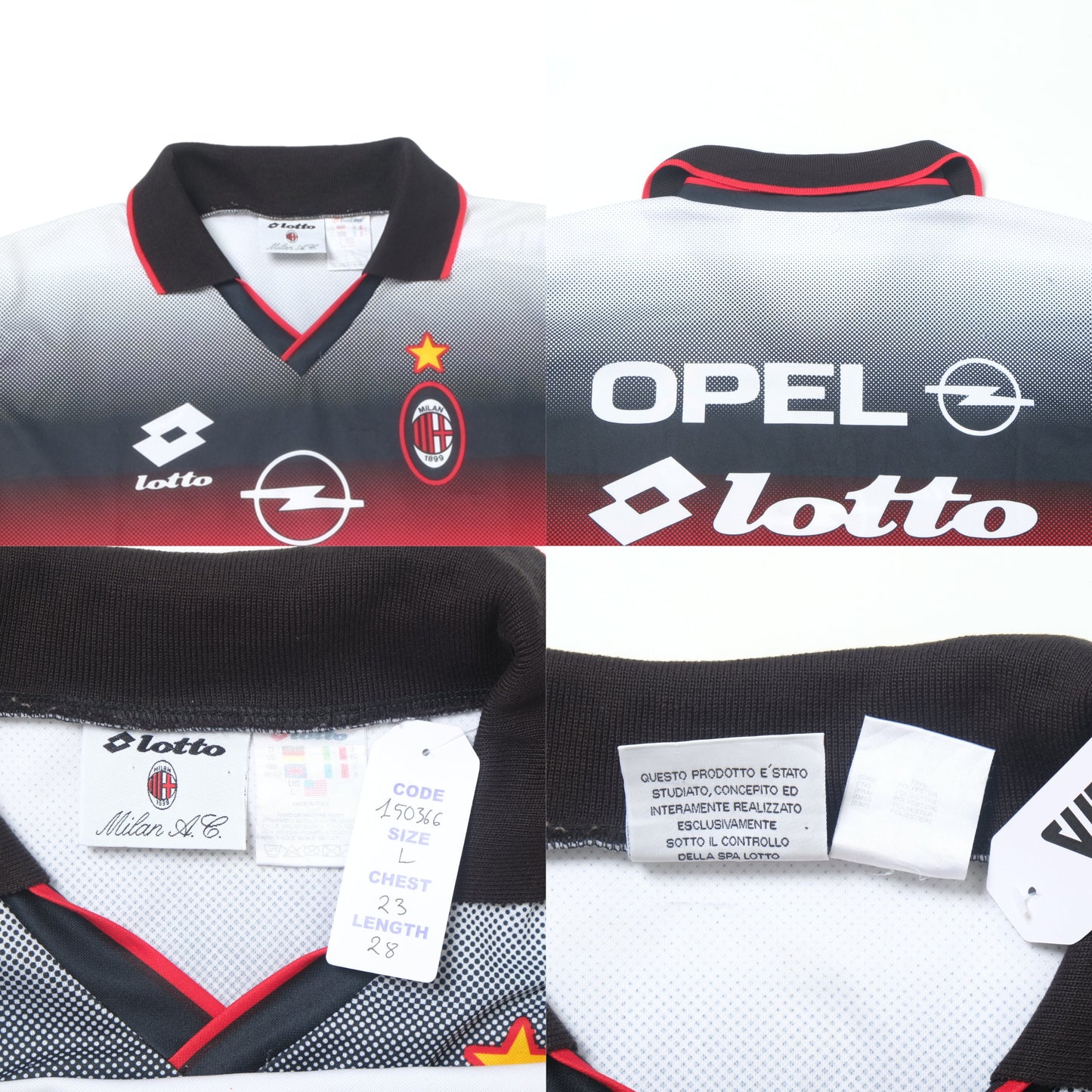 1995/96 AC Milan Training Shirt Lotto (L)