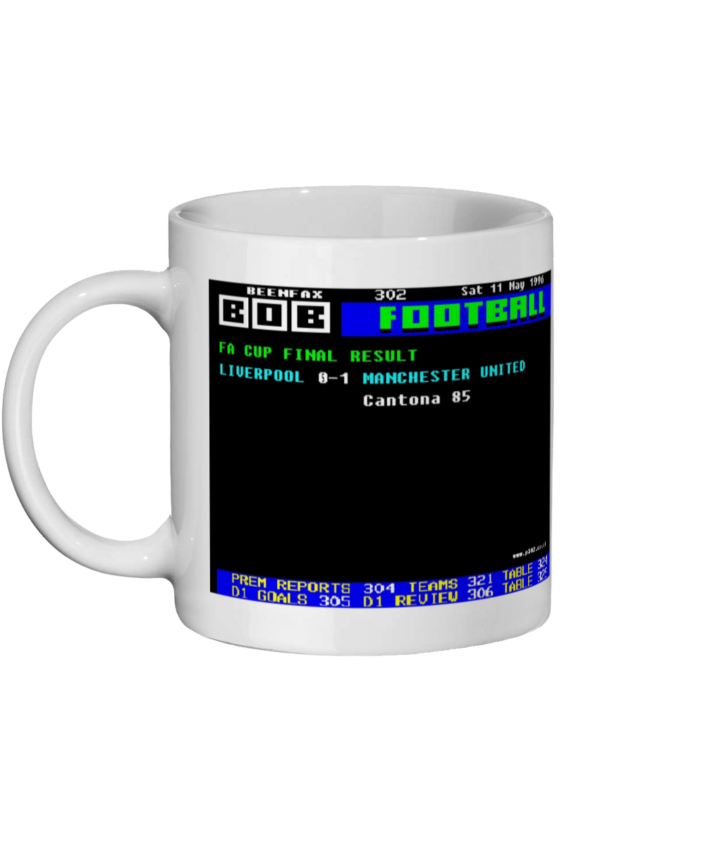 Manchester United v Liverpool 1996 FA Cup Final Teletext Mug