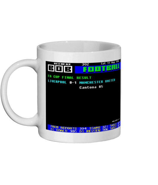 Manchester United v Liverpool 1996 FA Cup Final Teletext Mug