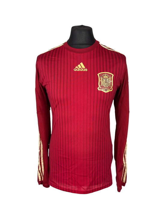 Spain 2013-15 Player Issue L/S Home Shirt - Size 6 (S Fit)