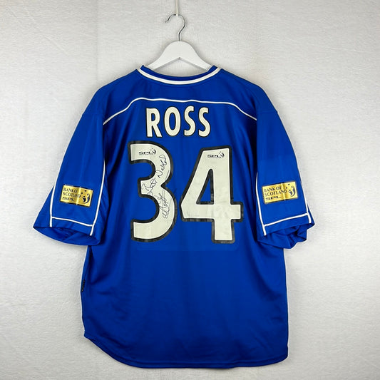 Glasgow Rangers 2000/2001 Player Issue Home Shirt - Ross 23 - Signed