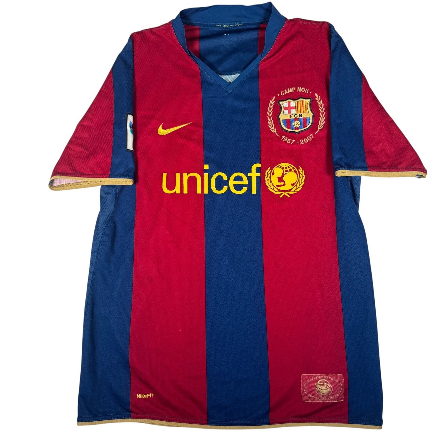 Barcelona 2007/2008 Home Football Shirt  Medium