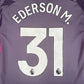 EDERSON 31 Manchester City 2023/2024 Goalkeeper Football Shirt Large