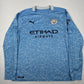 Manchester City 2020/2021 Home Football Shirt Long Sleeve Large