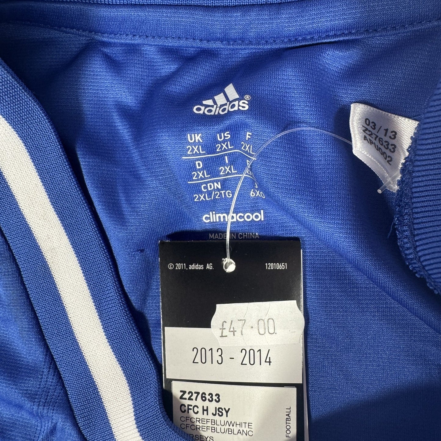 Chelsea 2013/2014 Home Football Shirt  2XL XXL BNWT