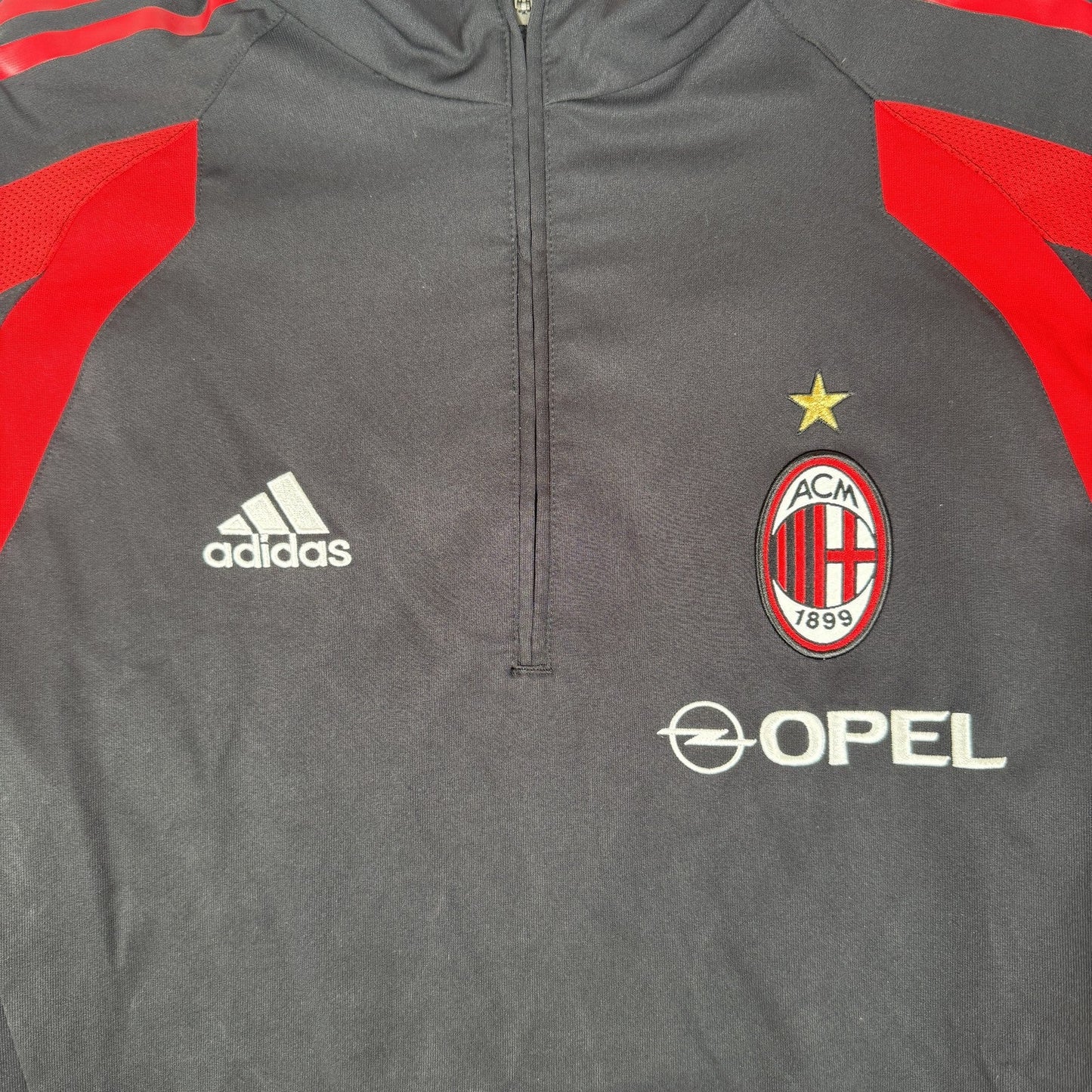AC Milan 2004/2005 Adidas Long Sleeve 1/4 Zip Training Top Medium
