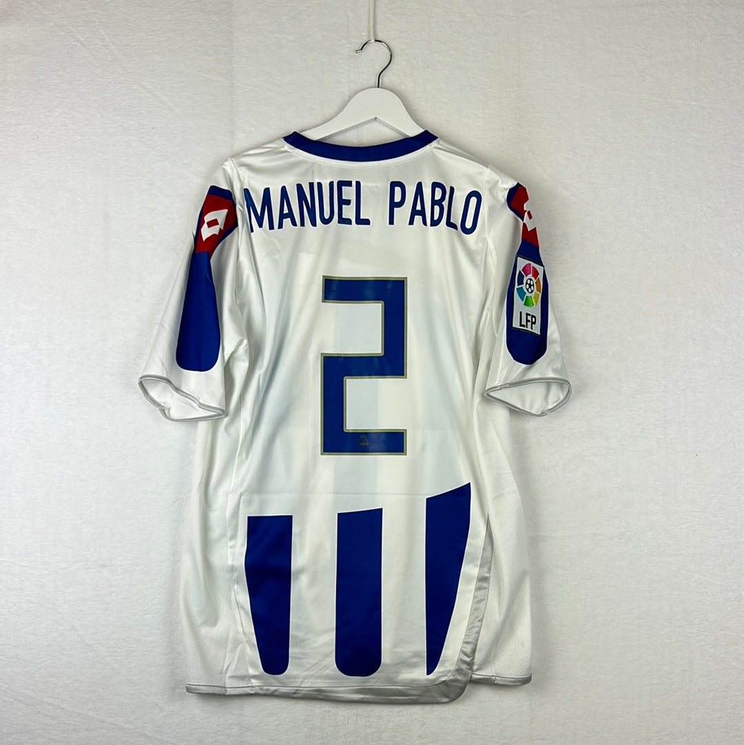 Deportivo La Coruna 2009/2010 Player Issue Home Shirt - Manuel Pablo 2 back print