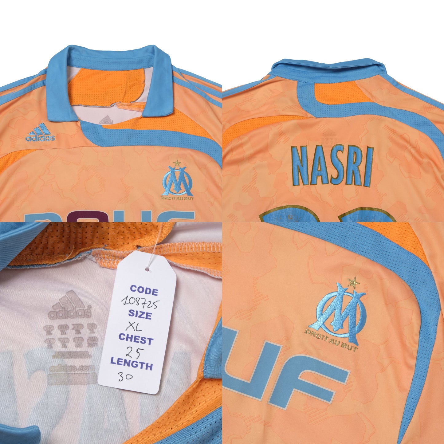 2007/08 Olympique Marseille Third Shirt Adidas Nasri (XL)