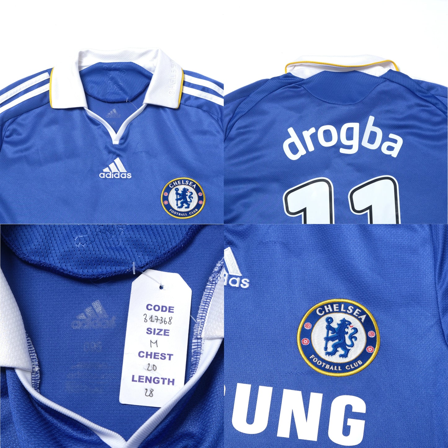 2008/09 Chelsea Home Shirt Adidas Drogba (M)