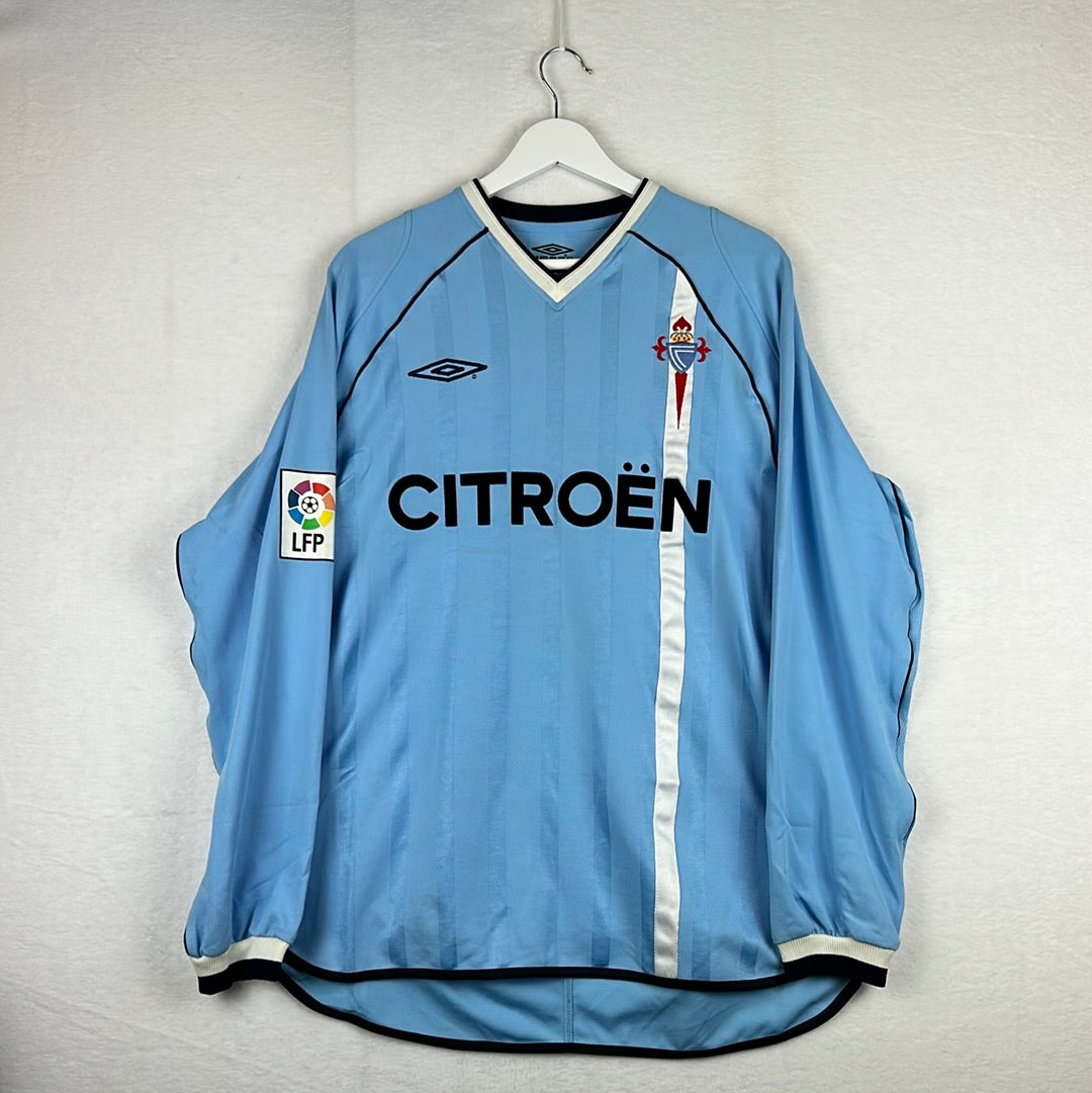 Celta Vigo 2001/2002 Player Issue Home Shirt - Giovanella 5 - Long sleeve