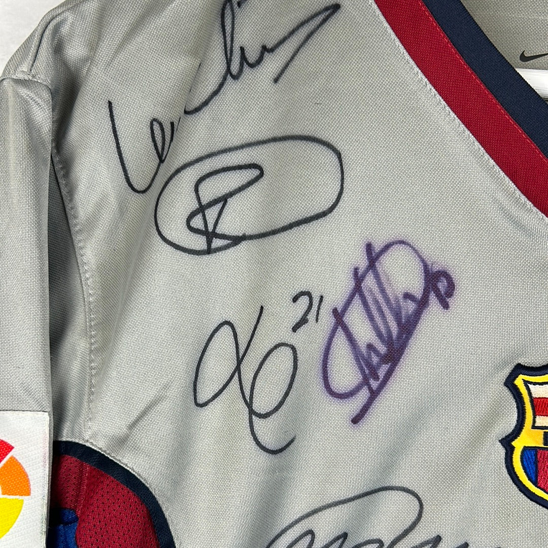 Barcelona 1998/1999 Squad Signed Away Shirt - Youth XL