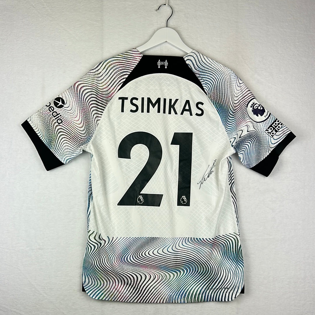 Liverpool 2022/2023 Signed Away Shirt - Tsimikas 21