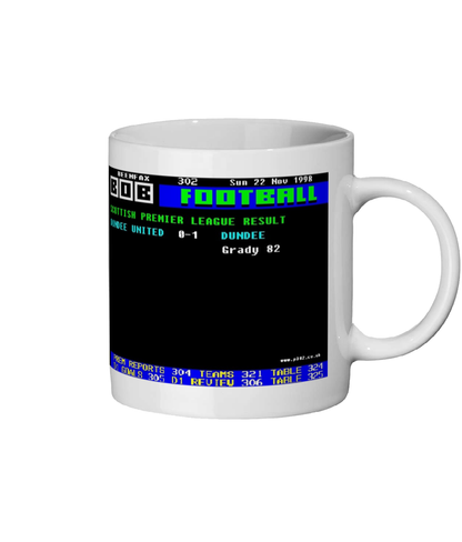 Dundee United 0 v 1 Dundee 22nd November 1998 Teletext Mug