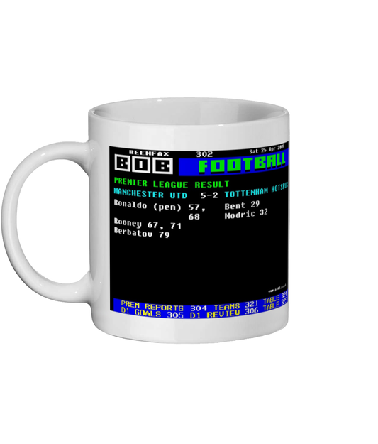 Manchester United 5-2 Tottenham Hotspur 2009 Ceefax Mug