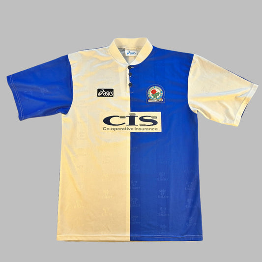 Blackburn Rovers 1996/1997/1998 Home Shirt front with CIS sponsor