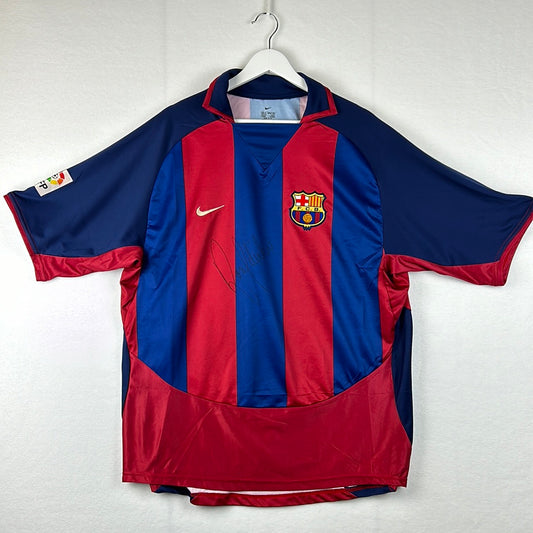 Barcelona 2003/2004 Signed Home Shirt - Ronaldinho