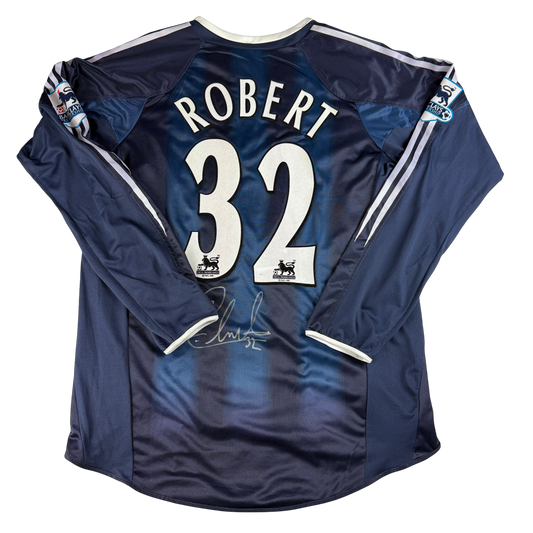 Newcastle United 2004/2005 Match Issued Away Shirt - Robert 32 signed on the back