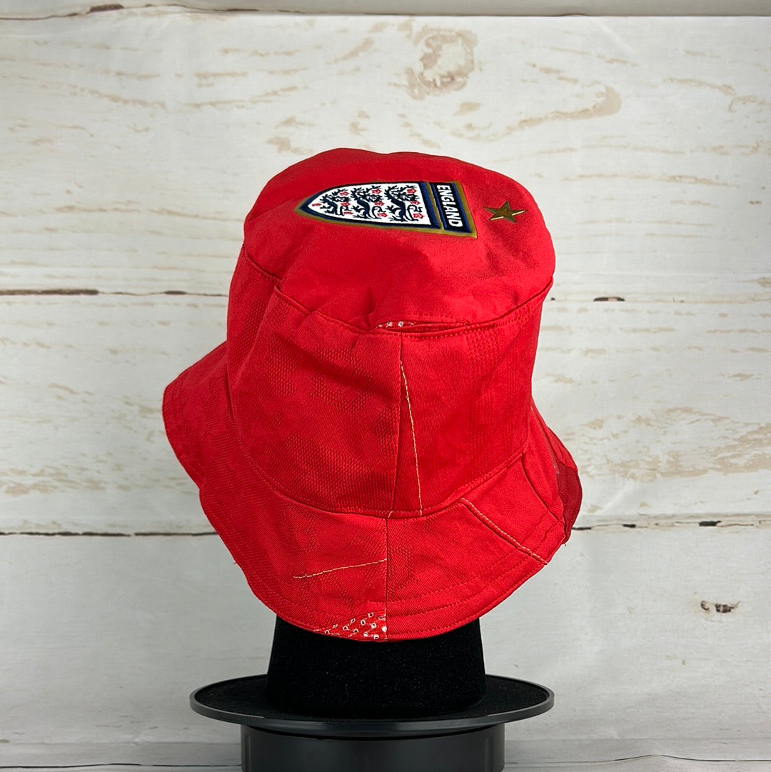 England 2006 Upcycled Away Shirt Bucket Hat