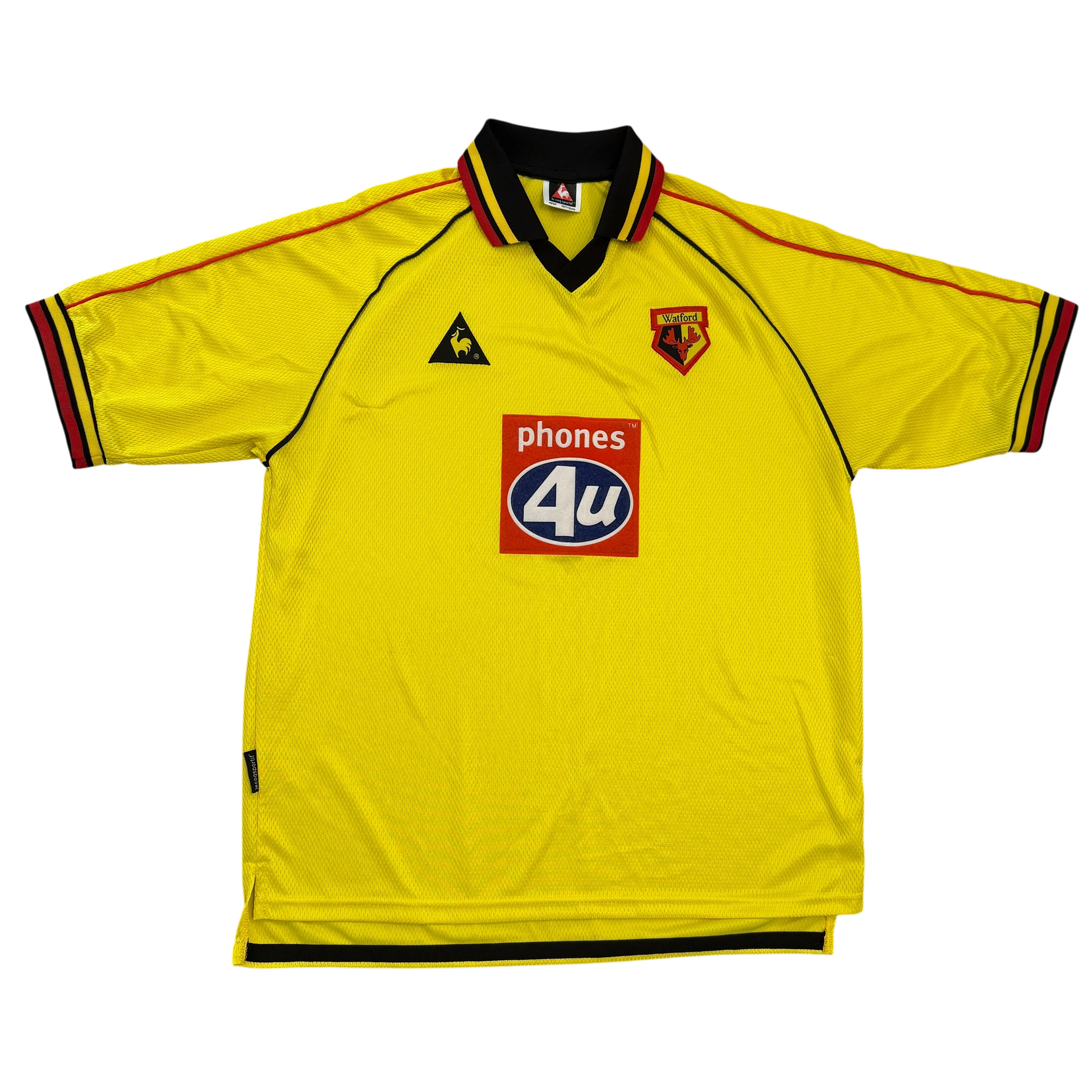 Watford 1999/2000 Home Shirt front with Phones 4U sponsor