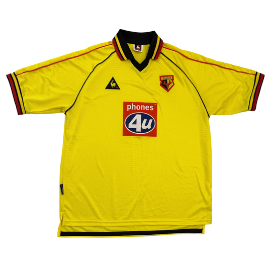 Watford 1999/2000 Home Shirt front with Phones 4U sponsor