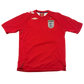 Red sports jersey with a logo on a white background the England 2006 Away Shirt 