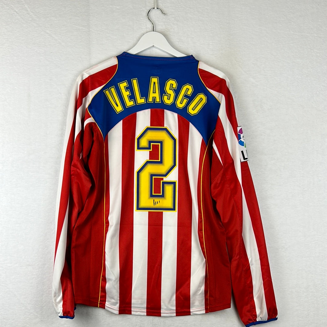 Atletico Madrid 2004/2005 Player Issue Home Shirt - Valesco 2 - Spanglish - SUSU