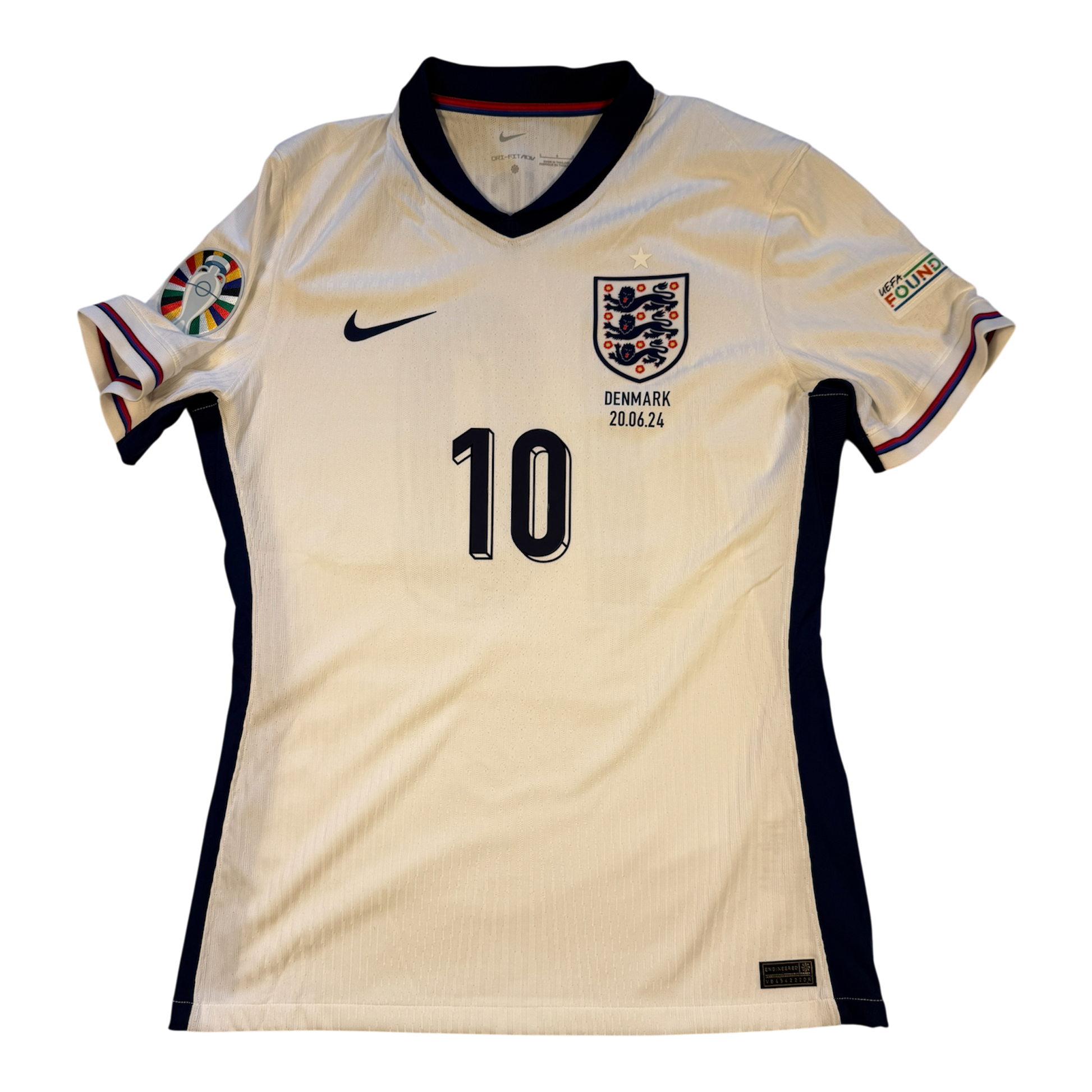 White England Player Issue 2024 Home jersey with black number 10 and Nike logo on a white background
