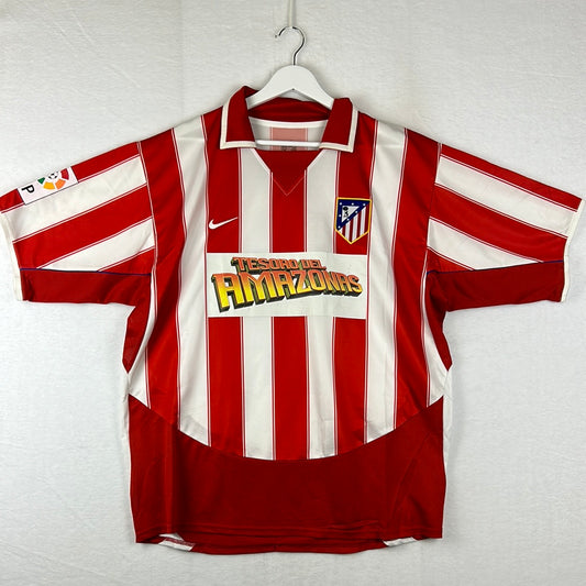 Atletico Madrid 2003/2004 Player Issue Home Shirt - Javi Moreno 11 - Tesoro Del Amazonas Sponsor
