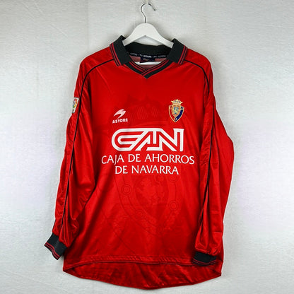 Osasuna 1999-2000 Player Issue L/S Home Shirt - Extra Large - Yanguas 2