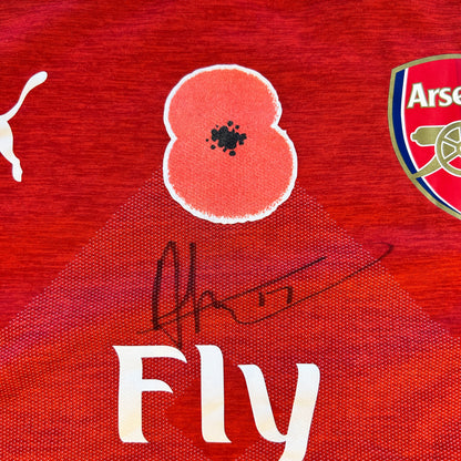 Arsenal 2018/2019 Match Issued/ Worn Poppy Home Shirt - Iwobi 17 - Signed