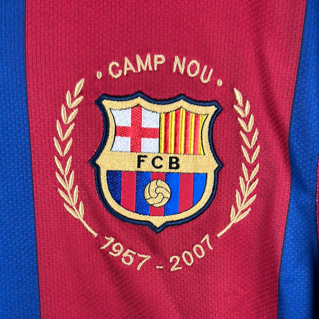 Barcelona 2007/2008 Player Issue Home Shirt - Puyol 5 - Long Sleeve