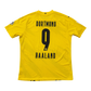 Yellow Dortmund 2020-21 Match Worn Home Shirt with the name DORTMUND and player number 9 HAALAND printed in black on the back.