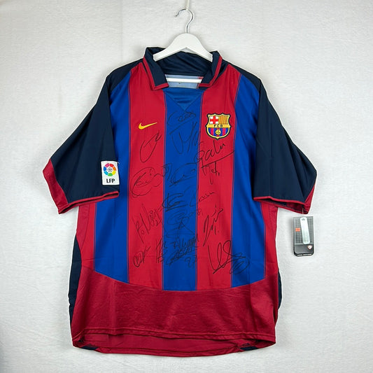 Barcelona 2002/2003 Squad Signed Home Shirt