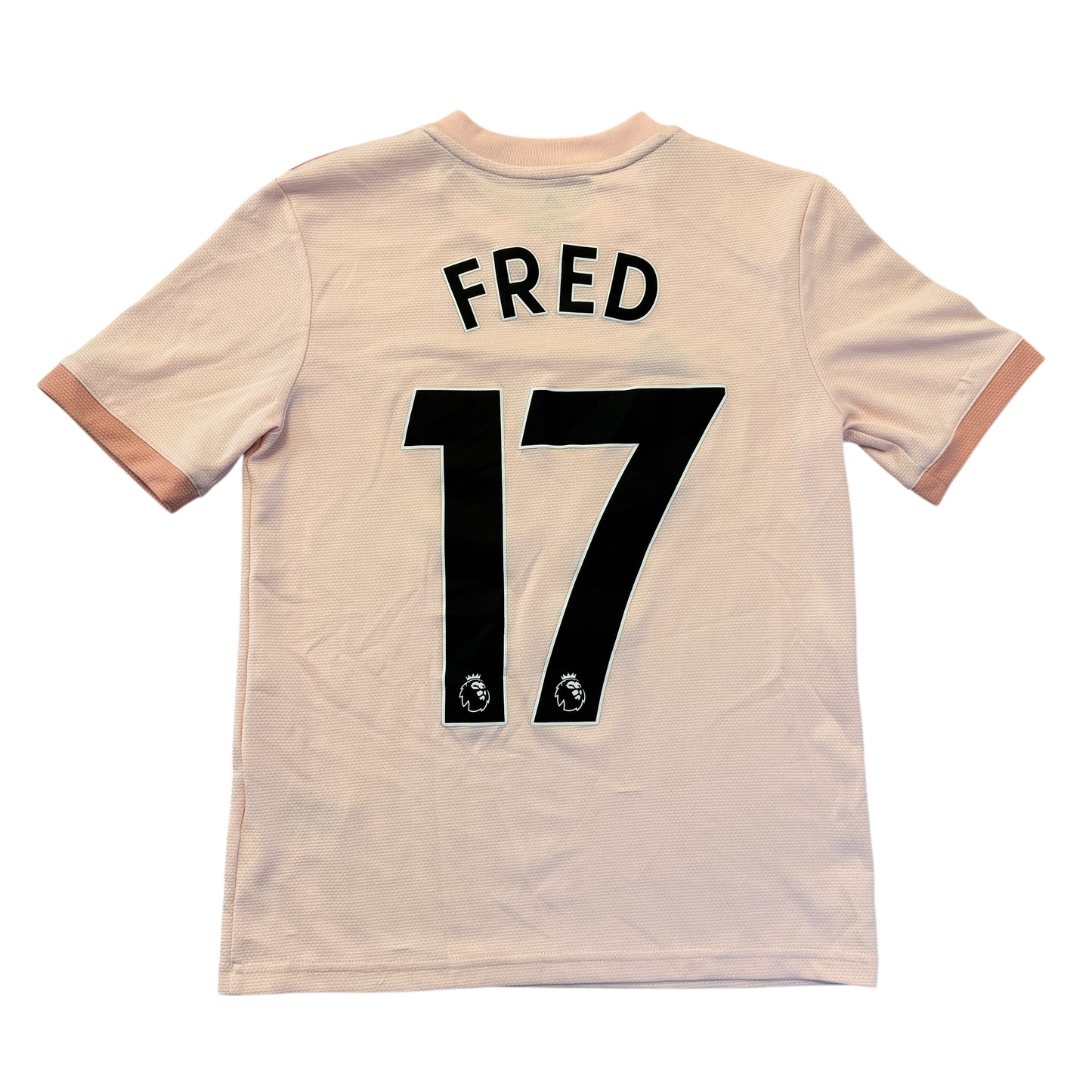 Pink sports jersey with 'FRED' and number '17' on a white background