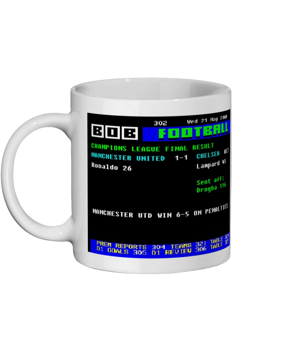 Manchester United v Chelsea Champions League Final 2008 Teletext Mug