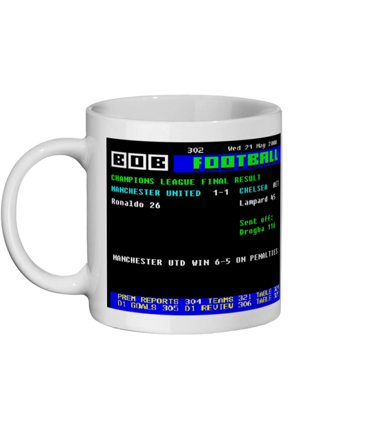 Manchester United v Chelsea Champions League Final 2008 Teletext Mug