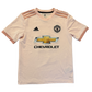 Pink youth sports jersey with Adidas, Manchester United, and Chevrolet logos on a white background