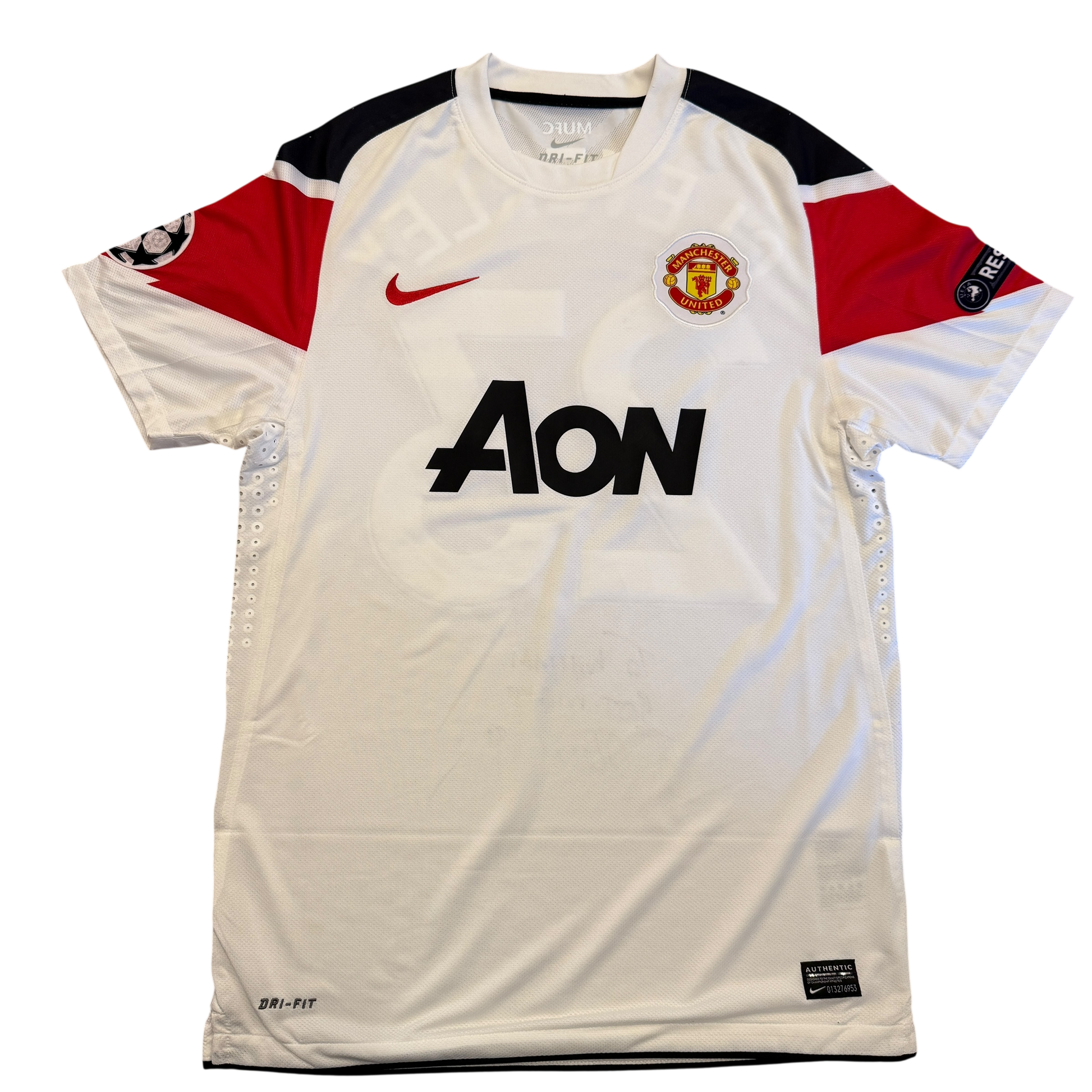 Manchester United 2010/2011 Player Issue Away Shirt front with black AON sponsor 