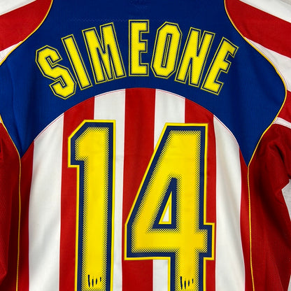 Atletico Madrid 2004/2005 Match Home Shirt - Simeone 14 - Dos Rubias De Pelo En Pecho