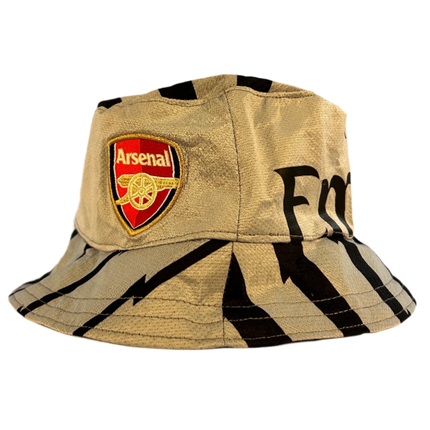 Arsenal 10/11 Upcycled Away Goalkeeper Shirt Bucket Hat grey with black details