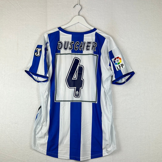 Deportivo La Coruna 2006/2007 Player Issue Home Shirt - Duscher 4 print on the back and LFP sleeve patch