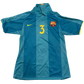 Blue sports jersey with number 3 and club logo on a white background Barcelona 2007/2008 Player Issue Away Shirt - No 3 print