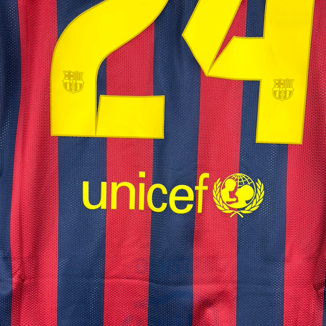 Barcelona 2013/2014 Player Issue Home Shirt - S.Roberto 24 - Long Sleeve